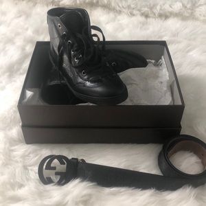 Gucci shoes and belt can be sold separately